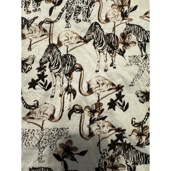 Anthropologie T-Shirt SMALL Padua Safari Print Short Sleeve Crew Neck Casual - Picture 3 of 11